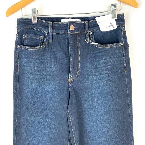Sam Edelman Bay Flare Trouser Jeans Women 27 Blue Dark Wash High Rise Wide Leg - Picture 3 of 11